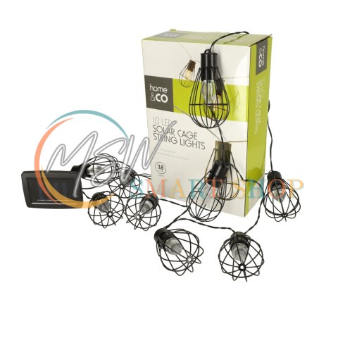 Lampki ogrodowe solarne żarówki girlanda loft 10LED