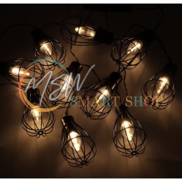 Lampki ogrodowe solarne żarówki girlanda loft 10LED