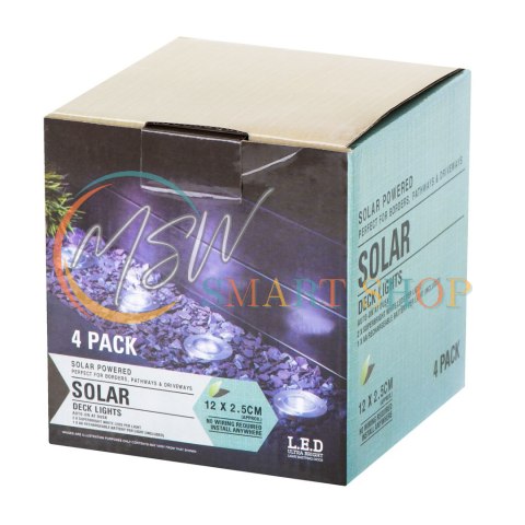 Lampy ogrodowe solarne najazdowe gruntowe czujnik zmierzchu wbijane świecący dysk 8LED 4szt. ciepły biały