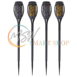 Lampy solarne ogrodowe pochodnie 12LED 4szt.