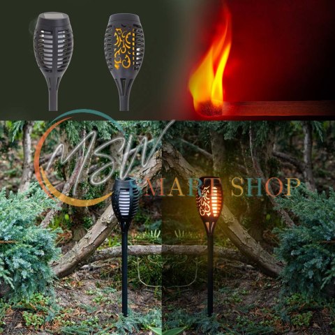 Lampy solarne ogrodowe pochodnie 12LED 4szt.