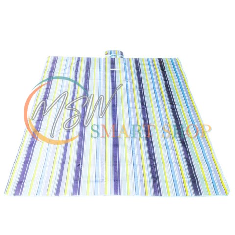 Mata plażowa wodoodporna koc piknikowy plażowy składany torba XXL 200x200cm niebieska Mata plażowa wodoodporna koc piknikowy plażowy składany torba XXL 200x200cm niebieska