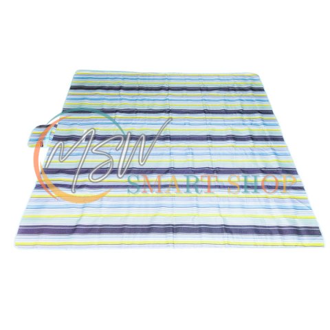 Mata plażowa wodoodporna koc piknikowy plażowy składany torba XXL 200x200cm niebieska Mata plażowa wodoodporna koc piknikowy plażowy składany torba XXL 200x200cm niebieska