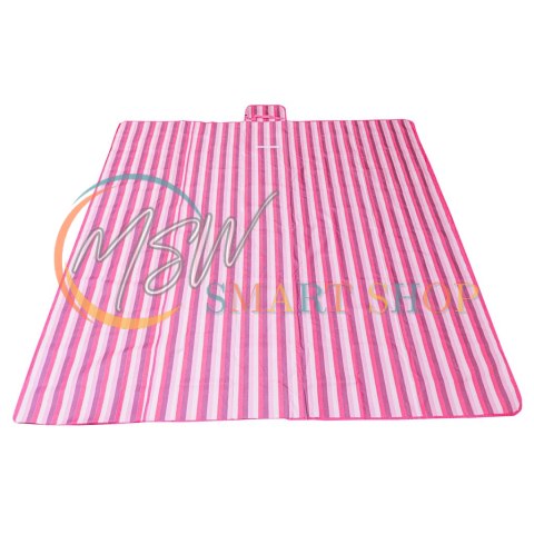 Mata plażowa wodoodporna koc piknikowy plażowy składany torba XXL 200x200cm różowa Mata plażowa wodoodporna koc piknikowy plażowy składany torba XXL 200x200cm różowa