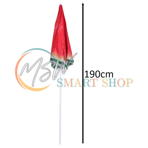 Parasol ogrodowy plażowy regulowany łamany 150cm arbuz UV