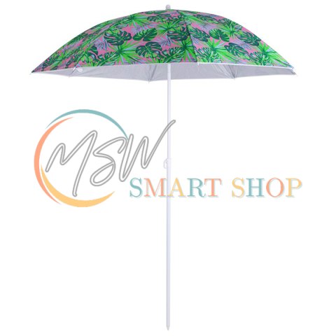 Parasol ogrodowy plażowy regulowany łamany 150cm liście UV