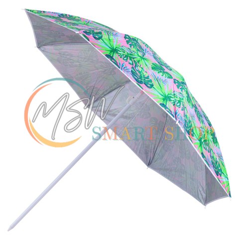 Parasol ogrodowy plażowy regulowany łamany 150cm liście UV