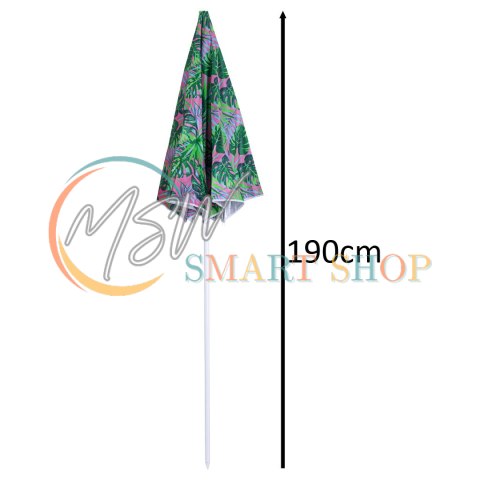 Parasol ogrodowy plażowy regulowany łamany 150cm liście UV