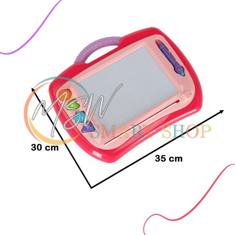 Tablica magnetyczna tablet do rysowania znikopis stempelki różowy XL Tablica magnetyczna tablet do rysowania znikopis stempelki różowy XL