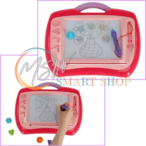 Tablica magnetyczna tablet do rysowania znikopis stempelki różowy XL Tablica magnetyczna tablet do rysowania znikopis stempelki różowy XL