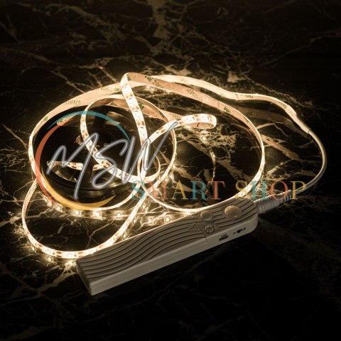 Taśma LED na baterie USB czujnik ruchu 2M ciepły biały