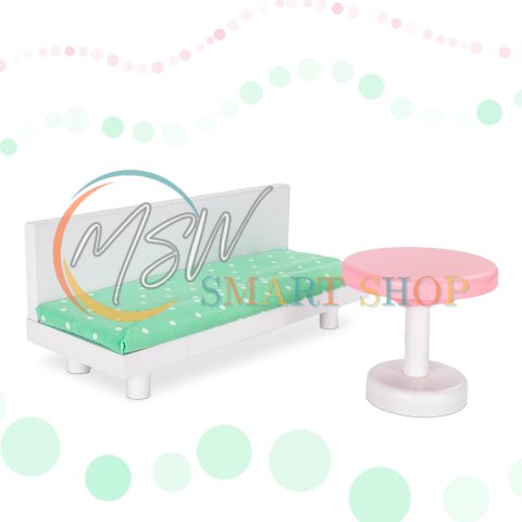 Domek dla lalek drewniany mebelki pastelowy 117cm
