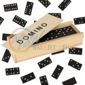 Domino drewniane gra rodzinna edukacyjna z etui klocki z drewna do gry