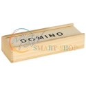 Domino drewniane gra rodzinna edukacyjna z etui klocki z drewna do gry