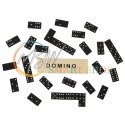 Domino drewniane gra rodzinna edukacyjna z etui klocki z drewna do gry