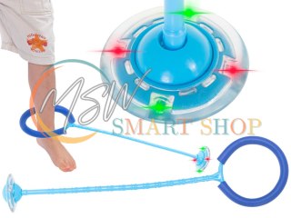 Hula hop na nogę skakanka skipper piłka świecąca migająca LED niebieska