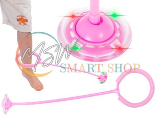 Hula hop na nogę skakanka skipper piłka świecąca migająca LED różowa