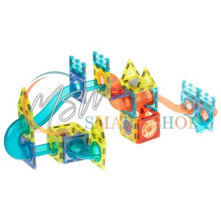 Klocki magnetyczne marble tor kulkowy świecący 75 elementów