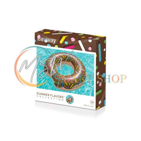 Kółko do pływania koło dmuchane BESTWAY 36188 donut brązowe 107cm Kółko do pływania koło dmuchane BESTWAY 36188 donut brązowe 107cm