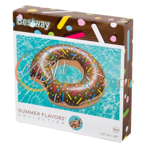 Kółko do pływania koło dmuchane BESTWAY 36188 donut brązowe 107cm Kółko do pływania koło dmuchane BESTWAY 36188 donut brązowe 107cm