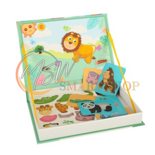 Książeczka magnetyczna układanka puzzle na magnes zwierzęta safari 47el.
