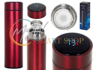 Kubek bidon termiczny termos smart LED 500ml bordowy