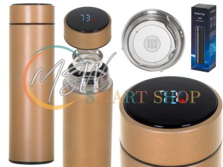 Kubek bidon termiczny termos smart LED 500ml złoty