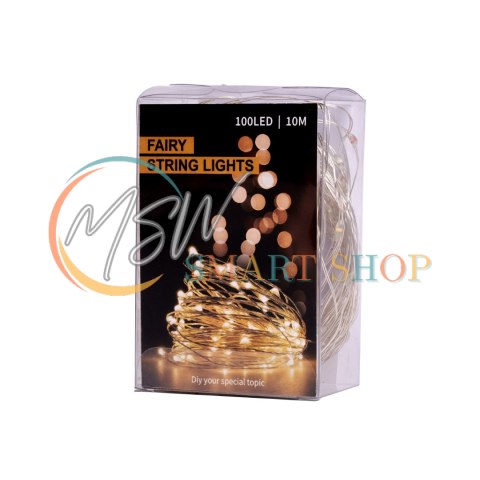 Lampki LED druciki dekoracyjne świąteczne choinkowe 10m 100LED multikolor Lampki LED druciki dekoracyjne świąteczne choinkowe 10m 100LED multikolor