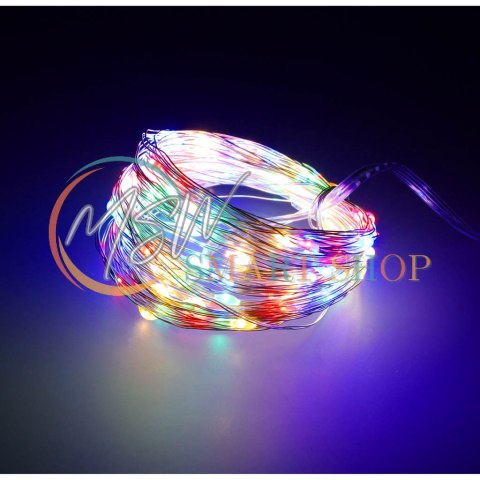 Lampki LED druciki dekoracyjne świąteczne choinkowe 10m 100LED multikolor Lampki LED druciki dekoracyjne świąteczne choinkowe 10m 100LED multikolor