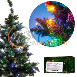 Lampki LED łańcuch świetlny świąteczne choinkowe 10m 100LED multikolor 8 trybów świecenia