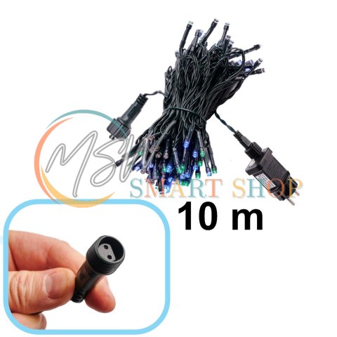 Lampki LED łańcuch świetlny świąteczne choinkowe 10m 100LED multikolor 8 trybów świecenia
