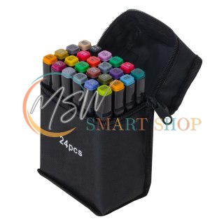 Markery dwustronne mazaki alkoholowe w etui 24 + podstawka
