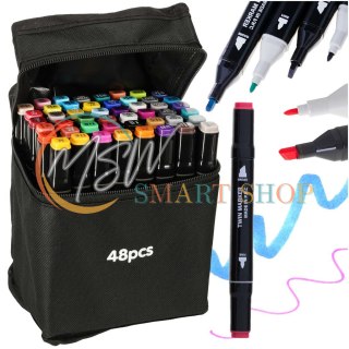 Markery dwustronne mazaki alkoholowe w etui 48 + podstawka
