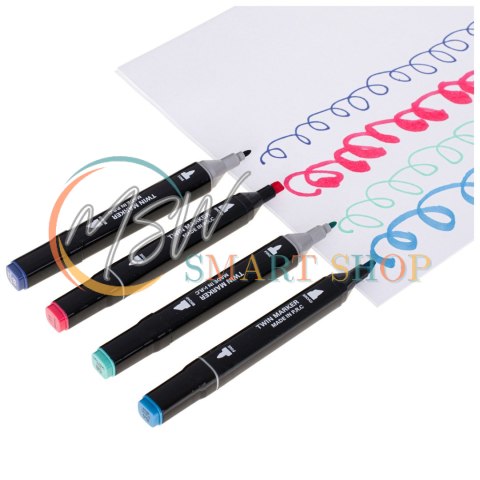 Markery dwustronne mazaki alkoholowe w etui 48 + podstawka Markery dwustronne mazaki alkoholowe w etui 48 + podstawka