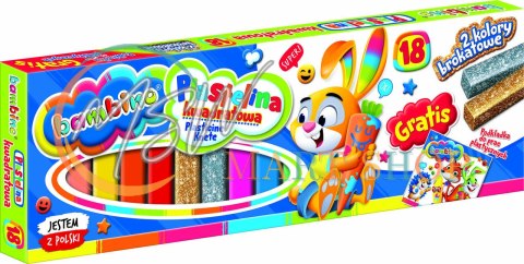 Plastelina kwadratowa Bambino 18 kolorów Plastelina kwadratowa Bambino 18 kolorów