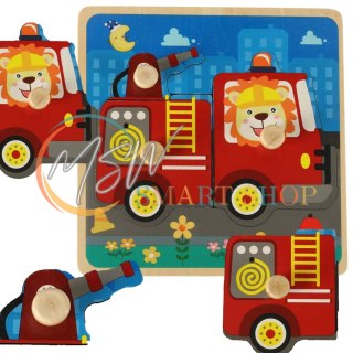 Puzzle drewniane sorter układanka straż pożarna