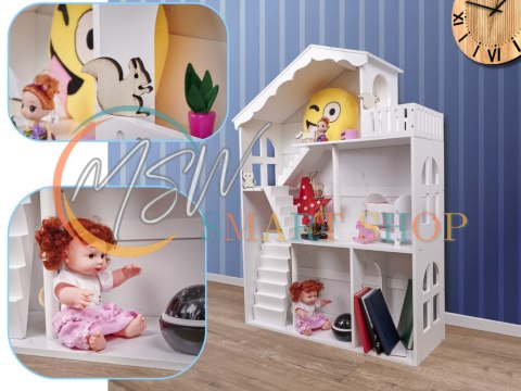Regał na książki dla dzieci półka domek na zabawki 2w1 LULILO CALLA 116cm XXL