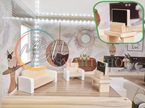 Domek dla lalek drewniany LULILO FLORO boho LED 78cm