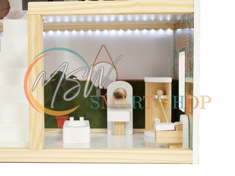 Domek dla lalek drewniany LULILO FLORO boho LED 78cm