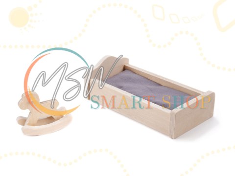 Domek dla lalek drewniany mebelki 70cm szary