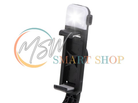 Kijek do selfie z pilotem Bluetooth statyw tripod lampka LED czarny Kijek do selfie z pilotem Bluetooth statyw tripod lampka LED czarny