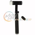 Kijek do selfie z pilotem Bluetooth statyw tripod lampka LED czarny