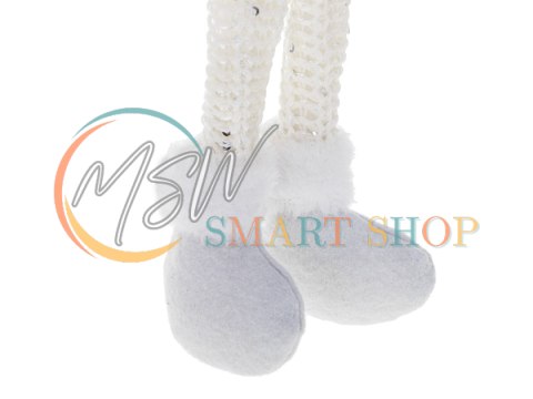 Krasnal skrzat świąteczny z brodą biały 47cm