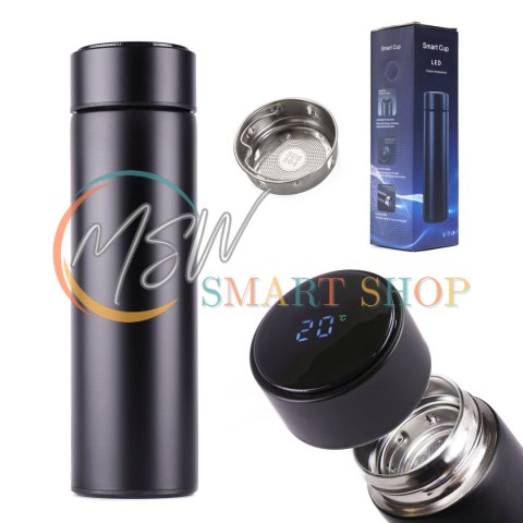 Kubek bidon termiczny termos smart LED 500ml czarny