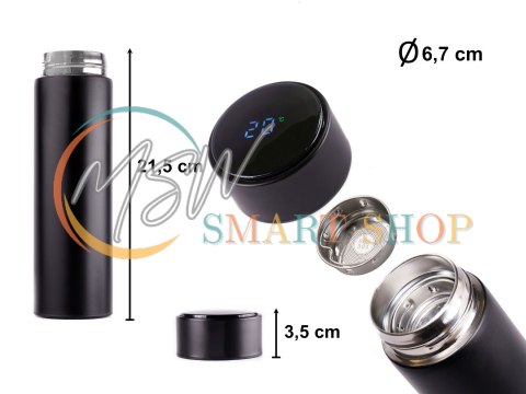 Kubek bidon termiczny termos smart LED 500ml czarny