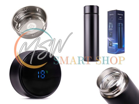 Kubek bidon termiczny termos smart LED 500ml czarny
