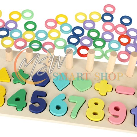 Liczydło drewniane sorter cyfry montessori 3w1 13x36cm Liczydło drewniane sorter cyfry montessori 3w1 13x36cm
