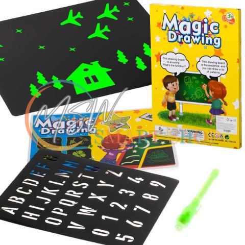 Magiczna tablica do rysowania światłem + długopis UV kreatywny zestaw