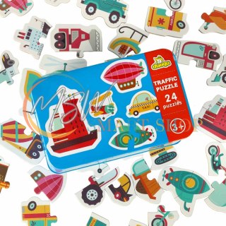 Puzzle w puszce pojazdy 24 puzzle