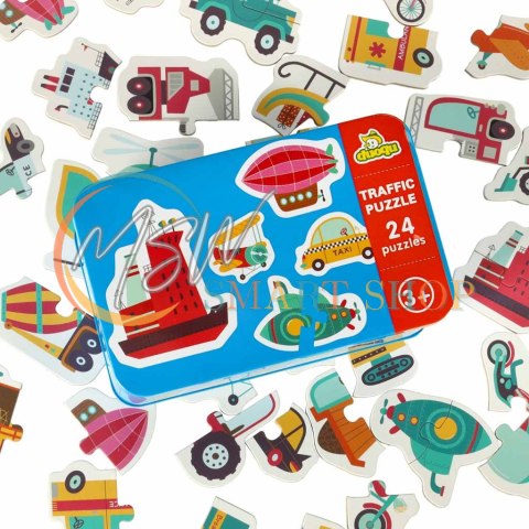 Puzzle w puszce pojazdy 24 puzzle Puzzle w puszce pojazdy 24 puzzle